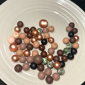 60 Mixed Brown and Copper Bead Set for Women Jewelry